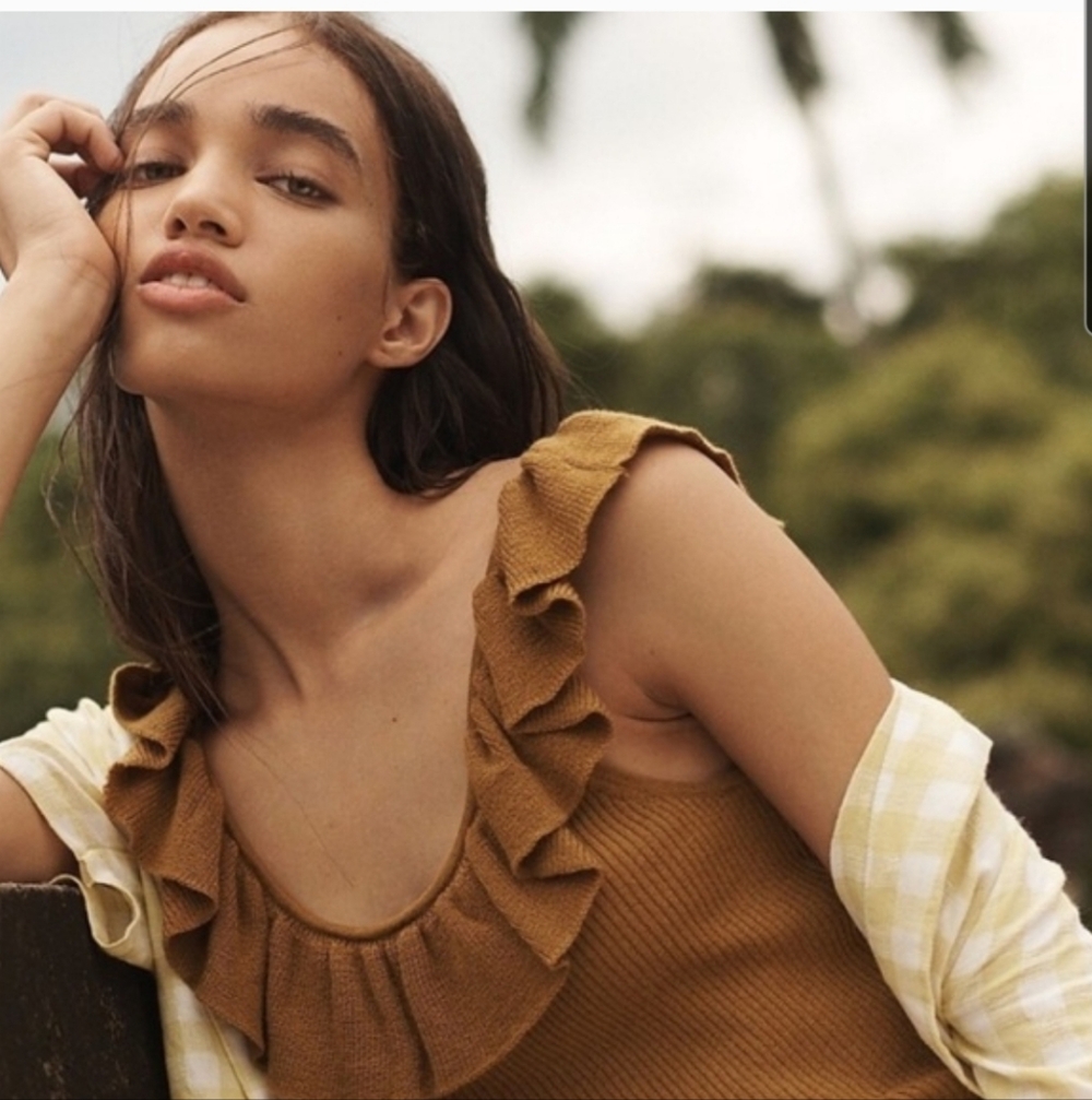 Madewell Golden Ruffle Tank Top